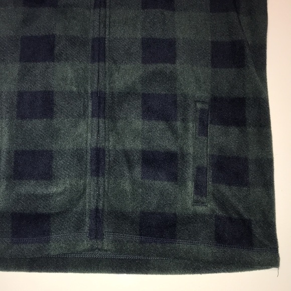 Basic Editions Vest Soft Fleece Green & Black Plaid Has Pockets Size Small - Picture 2 of 10
